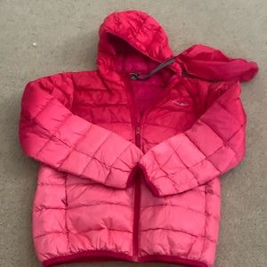never worn Eddie Bauer pink ombré packable puffer